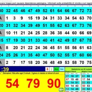 Temporeale software per il 10 e lotto ogni 5 minuti