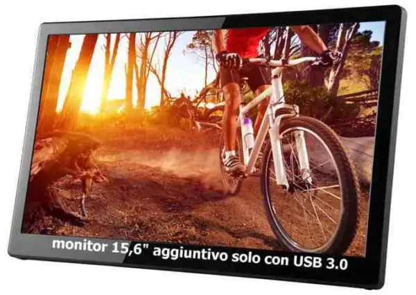 Monitor lcd led 15,6” usb 3.0 1366x768